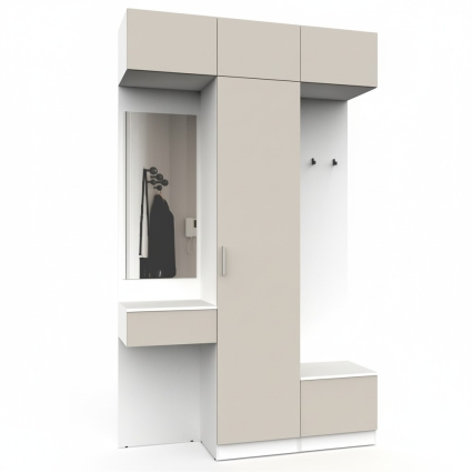 Набор мебели для прихожей "Марсель-205" МР 01-205 В2490 Ш1500 Г420 (ЛДСП Кашемир)